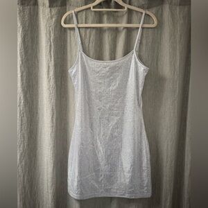 White Fox Boutique Shiny Silver Dress